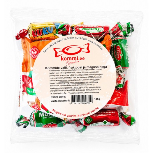 Magusainetega kommide valik 145g